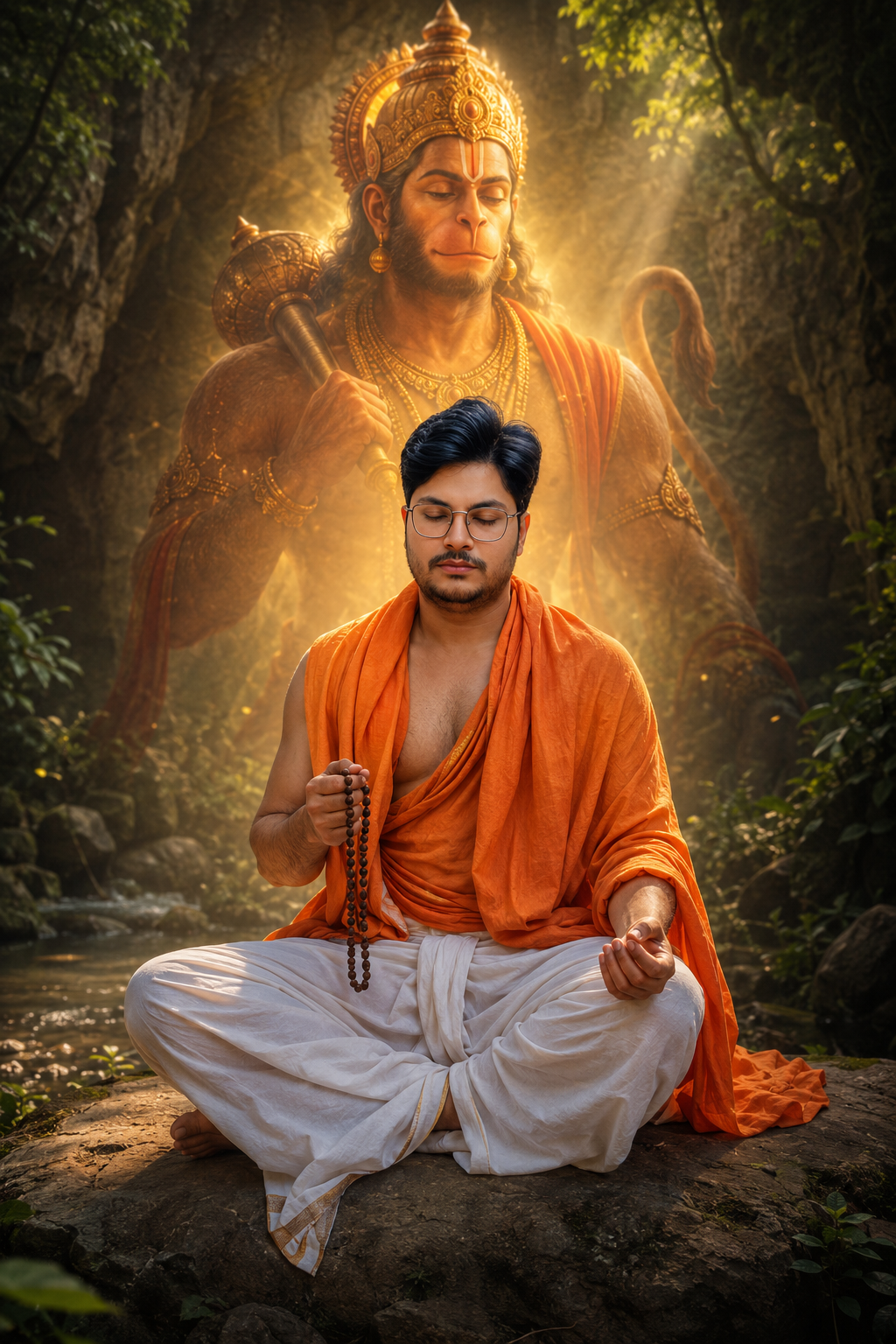 Meditating for Lord Hanuman